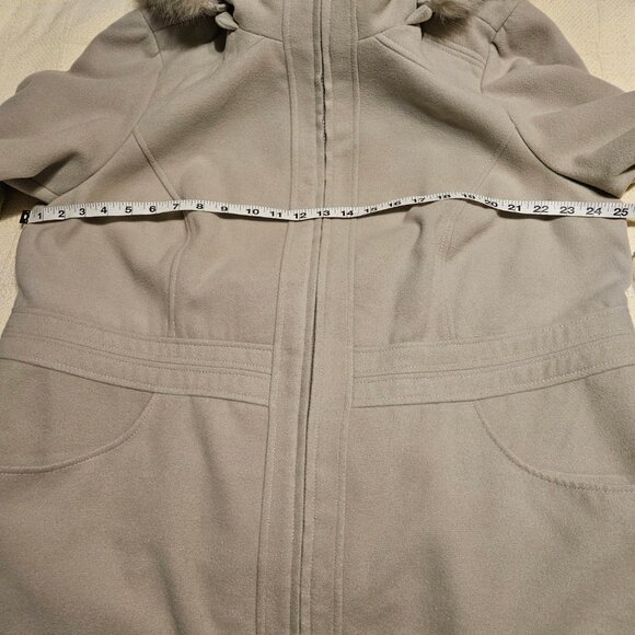 Warm Winter Coat Beige Bone color - like New - Picture 2 of 11